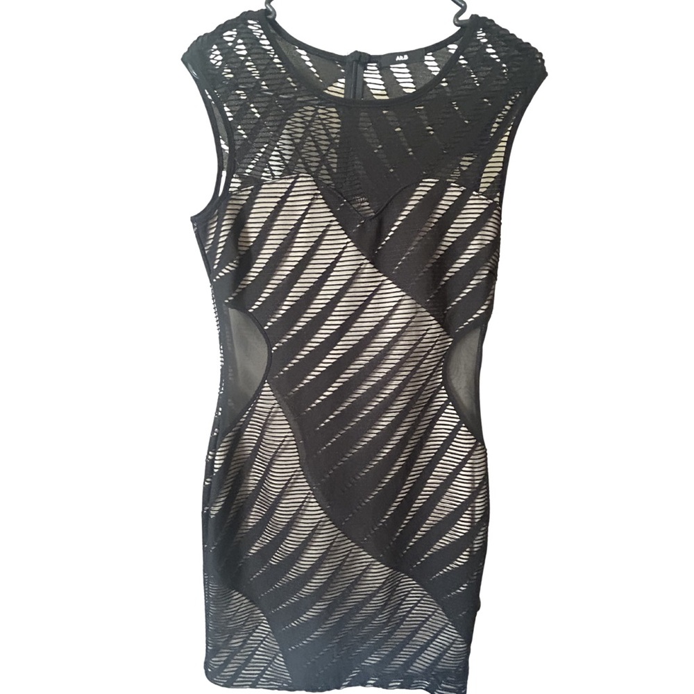 Witchy Goth Mesh Black Dress With Nude Lining Whimsigoth Vintage Y2K 90s